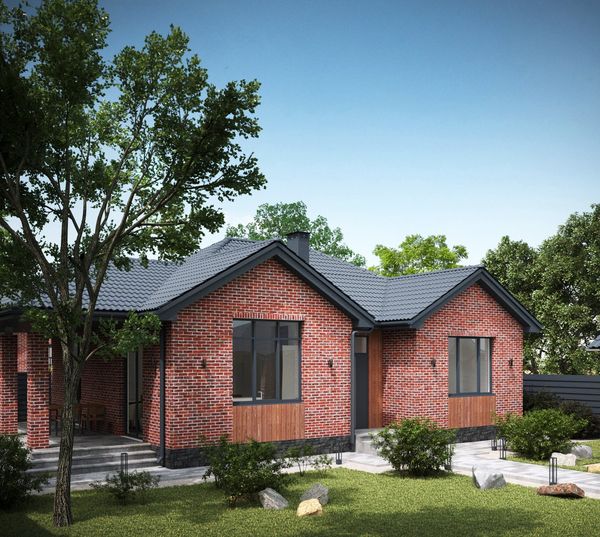 Одноэтажный кирпичный дом в пригороде Луганска